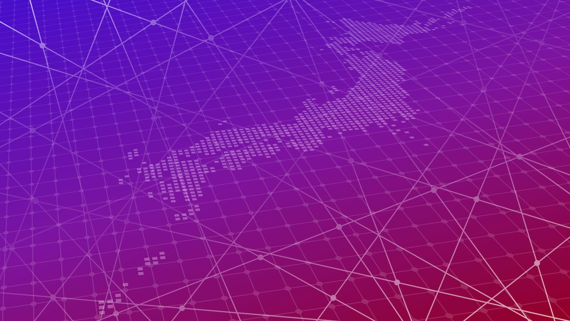 Digital gradient background of Japan map.